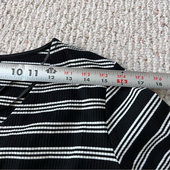 Lulu's A Friend Like You Black Striped Ribbed Romper - Picture 4 of 11